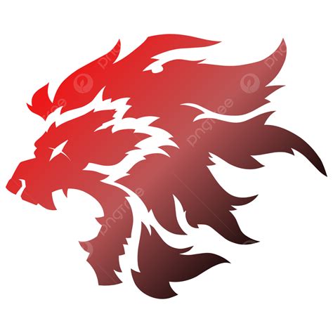 Fierce Roaring Fire Lion Logo In Red Color For Stickers And T Shirts, Lion Clipart, Fire Clipart ...