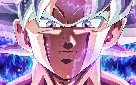 Ultra Instinct Goku violet fire flames DBS characters Dragon Ball Super angry goku Mastered ...