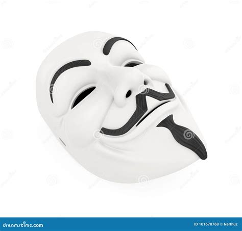 White Hacker Mask Isolated editorial stock photo. Illustration of isolated - 101678768