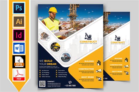 Construction Flyer Template Vol-09 By Imagine Design Studio | TheHungryJPEG