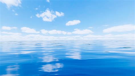 Sea or ocean with waves and clear sky with white clouds. Background or wallpaper sea ocean ...