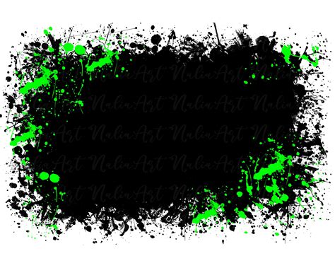 Background Paint Splatter Black Green Splash Frame - Etsy