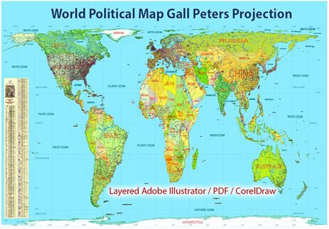 Gall Peters Projection Map - Living Room Design 2020