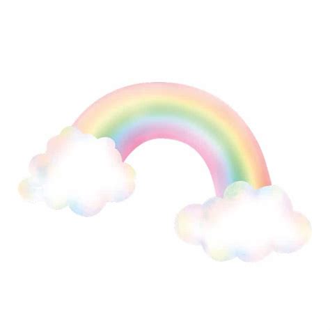 Pastel rainbow with clouds wall sticker | Rainbow wall stickers | Stickerscape | UK