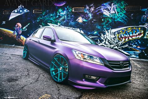 Fully Custom Honda Accord With Air Suspension and Purple Wrap — CARiD.com Gallery