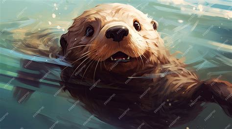 Premium AI Image | Anthropomorphic Otter Illustration