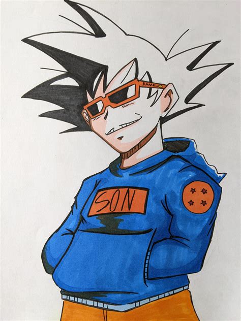 Drip kid Goku (I thought it would be cool to draw Goku in modern ...