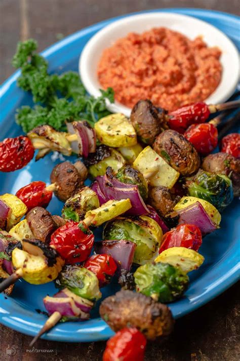 Easy Grilled Vegetable Kabobs ( w/ Oven Option) l The Mediterranean Dish