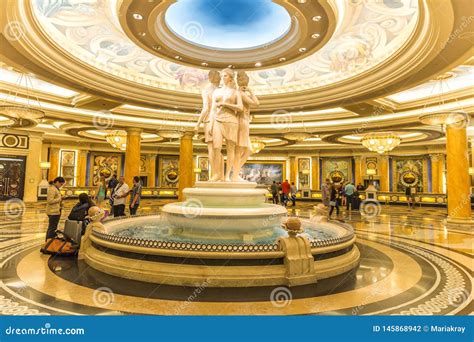 LAS VEGAS, USA - MAY 28, 2015: the Ceasars Palace Interior in Las Vegas. Caesars Palace is a ...