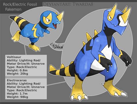 Fakemon: Electric Fossils by Twarda8 on DeviantArt