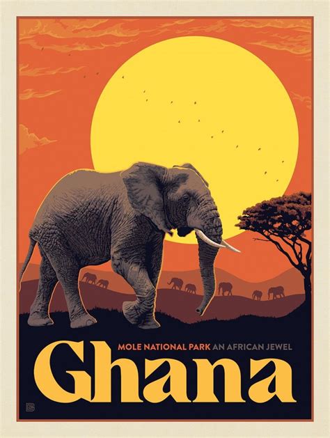 Ghana, Africa | Anderson Design Group | Vintage poster art, Retro travel poster, Posters art prints