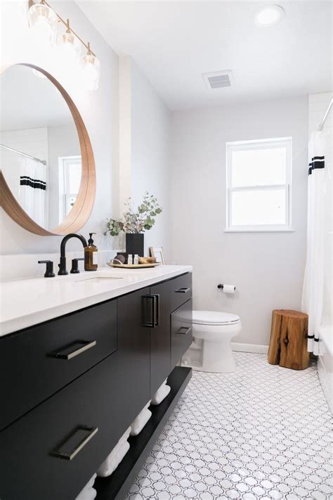 Black Bathroom Cabinets With White Countertops - WERFBAT