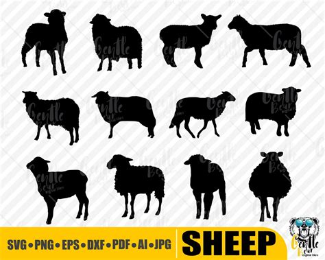 Sheep Svg Silhouette,sheep SVG Bundle, Sheep Farm SVG, Sheep Clipart ...