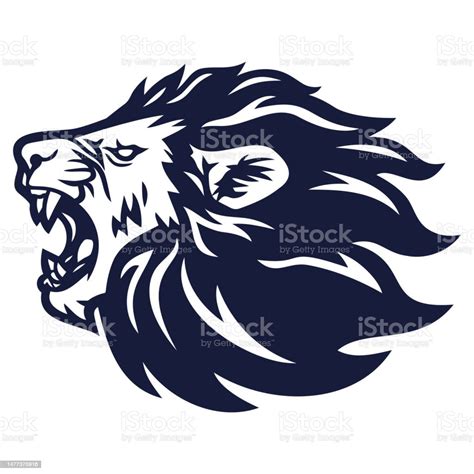 Lion Roar Logo Vector Icon Sports Mascot Template Stock Illustration - Download Image Now ...