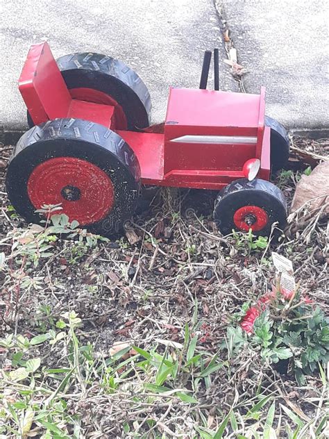 Tractor red toy stock image. Image of antique, isolated - 33185071