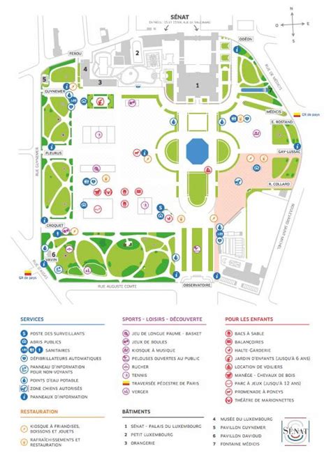 The Jardin du Luxembourg map - Map of The Jardin du Luxembourg (France)