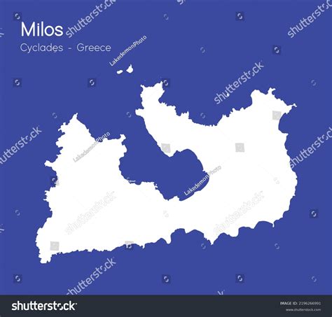 White Silhouette Map Milos Island Greece Stock Vector (Royalty Free) 2196266991 | Shutterstock