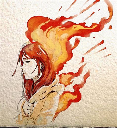 Love these flames coming out of her head | Fire art, Fire drawing, Art drawings