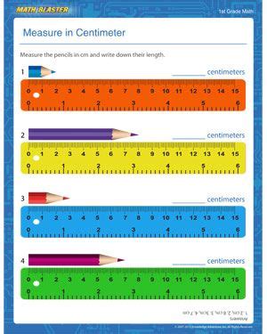 Measure in Centimeter - Printable Measurement Worksheet for Elementary | Measurement worksheets ...