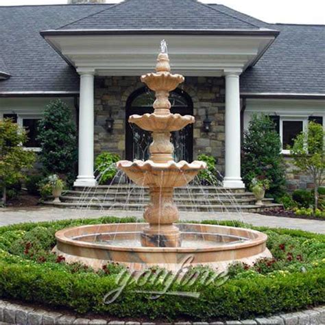 Marble Outdoor 3 Tiered Waterfall Garden Fountain for Front Yard MOKK-125 - YouFine Sculpture