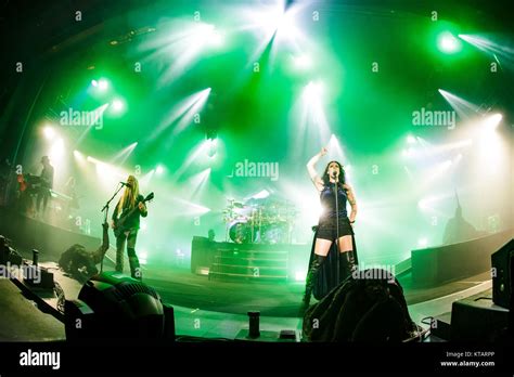 Nightwish, the Finnish symphonic metal band, performs a live concert at Falconer Salen in ...