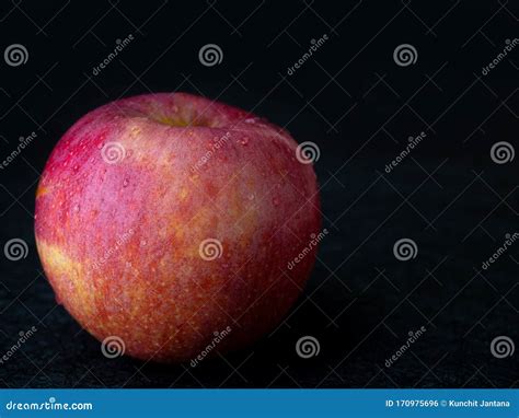 Apple Fruit on Black Background Stock Photo - Image of background, food ...