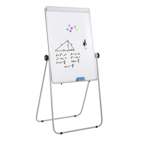 Double-Sided Magnetic Whiteboard Portable Flipchart 70x100 cm with Stand - Whiteboards - Office ...