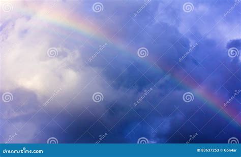 Rainbow among the Storm Clouds.Background Stock Image - Image of phenomenon, dark: 83637253