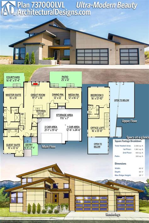 One Story Ultra Modern House Plans