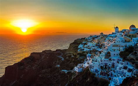 Sunset oia santorini greece wallpaper | 1920x1200 | #32158