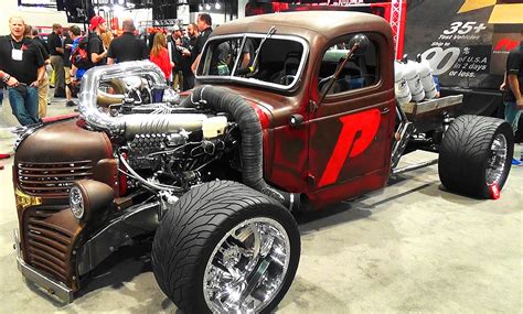 Rat Rod Diesel Flatbed Truck "Six Pack" SEMA 2015 - ScottieDTV - Coolest Cars On The Web