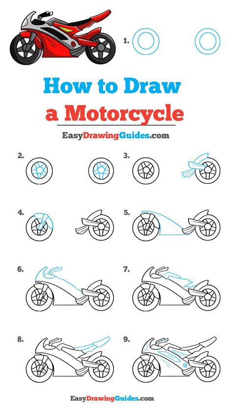 How to Draw a Motorcycle - Really Easy Drawing Tutorial | Motorcycle drawing, Drawing tutorial ...