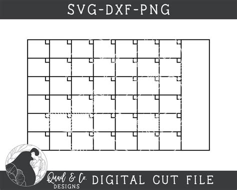 Calendar SVG Blank Calendar Sign Svg Planner Svg Months Cut - Etsy