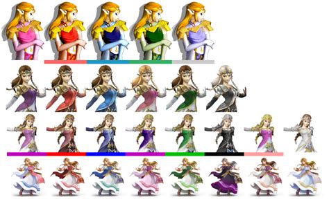 Super Smash Bros. All Zelda Costumes by Jsmit186 on DeviantArt