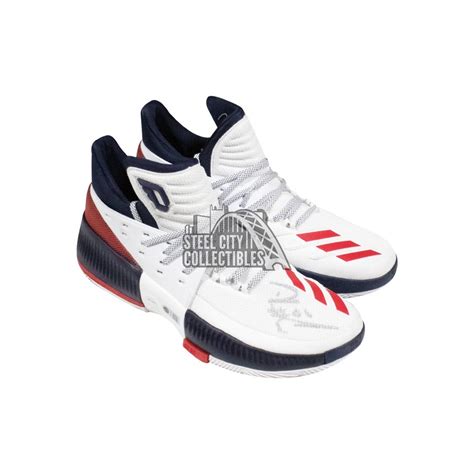 Damian Lillard Autographed adidas Basketball Shoes - JSA COA (Red and White) | Steel City ...