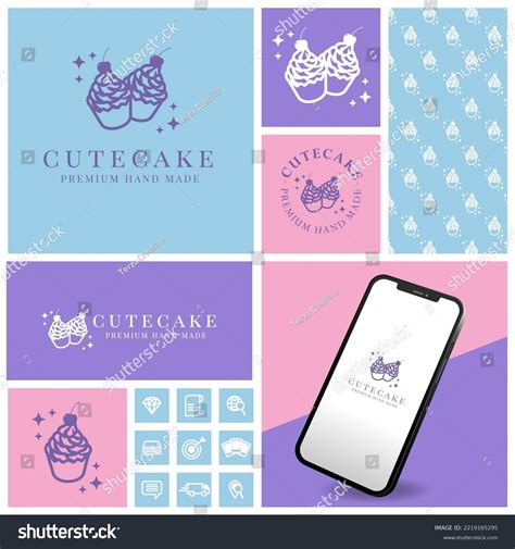 Cute Simple Cake Logo Seamless Pattern Stock Vector (Royalty Free) 2219165295 | Shutterstock