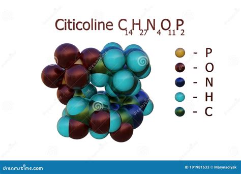 Cytidine Molecular Structure Isolated On Black Background Stock ...