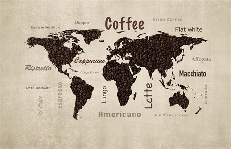 Wallpaper Mural - World map coffee - Photo Wallpaper