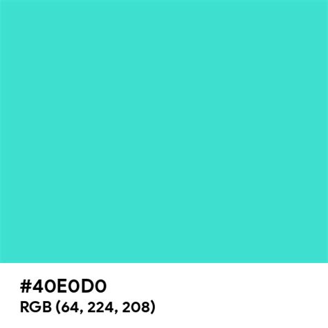 Turquoise color hex code is #40E0D0