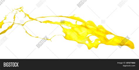 Yellow Paint Splash On Image & Photo (Free Trial) | Bigstock