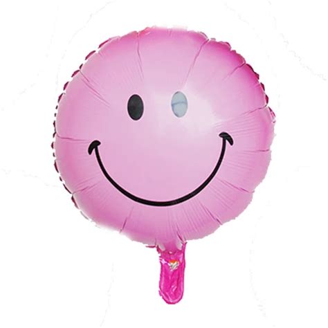 5pcs/lot 18inch Foil balloons Birthday party wedding decoration(Pink smile face)45*45cm-in ...