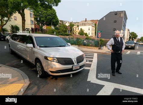 Stretch limo limousine driver Boston, Massachusetts, USA Stock Photo - Alamy