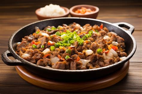 Premium AI Image | a picture of sizzling pork sisig