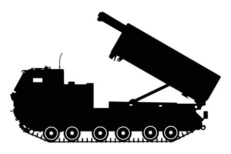 Military Multiple Rocket Launcher Silhouette, Land Force, Army Weapon Rocket Artillery System ...