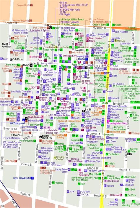 Map of shopping in Soho, NYC. This could potentially be very deadly to my bank account. | New ...