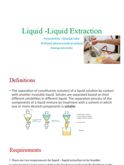 Liquid Liquid Extraction | PDF | Solubility | Liquids