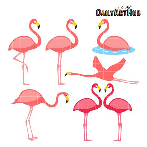 Flamingo Clip Art Set – Daily Art Hub – Free Clip Art Everyday