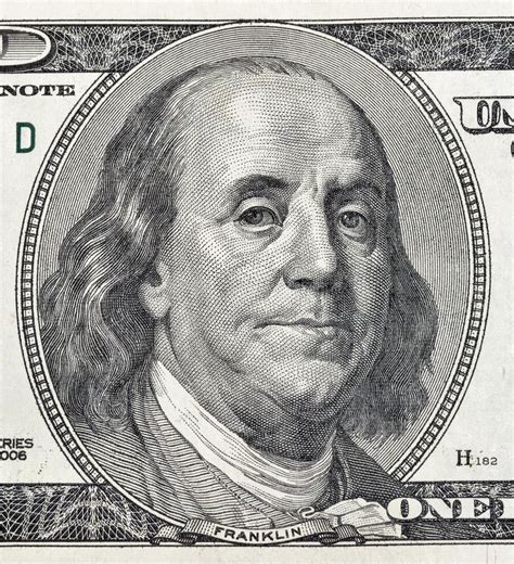 Benjamin Franklin portrait on one hundred dollar bill closeup. US President Benj , #Ad, # ...