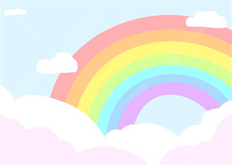 Cute Rainbow Clouds Background, Desktop Wallpaper, Pc Wallpaper, Wallpaper Background Image And ...