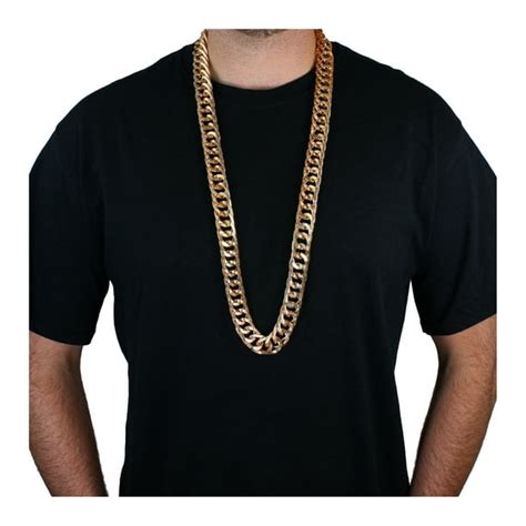 Western Fashion - Flat Gold Chain Rapper Necklace - Walmart.com - Walmart.com